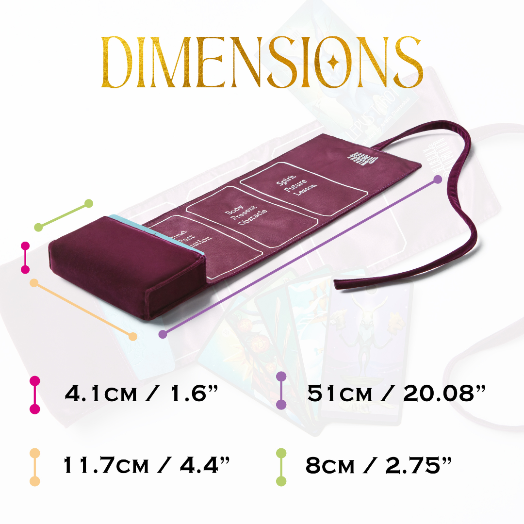 Tarot Wrap with 3 Tarot Spreads (Purple / Black)