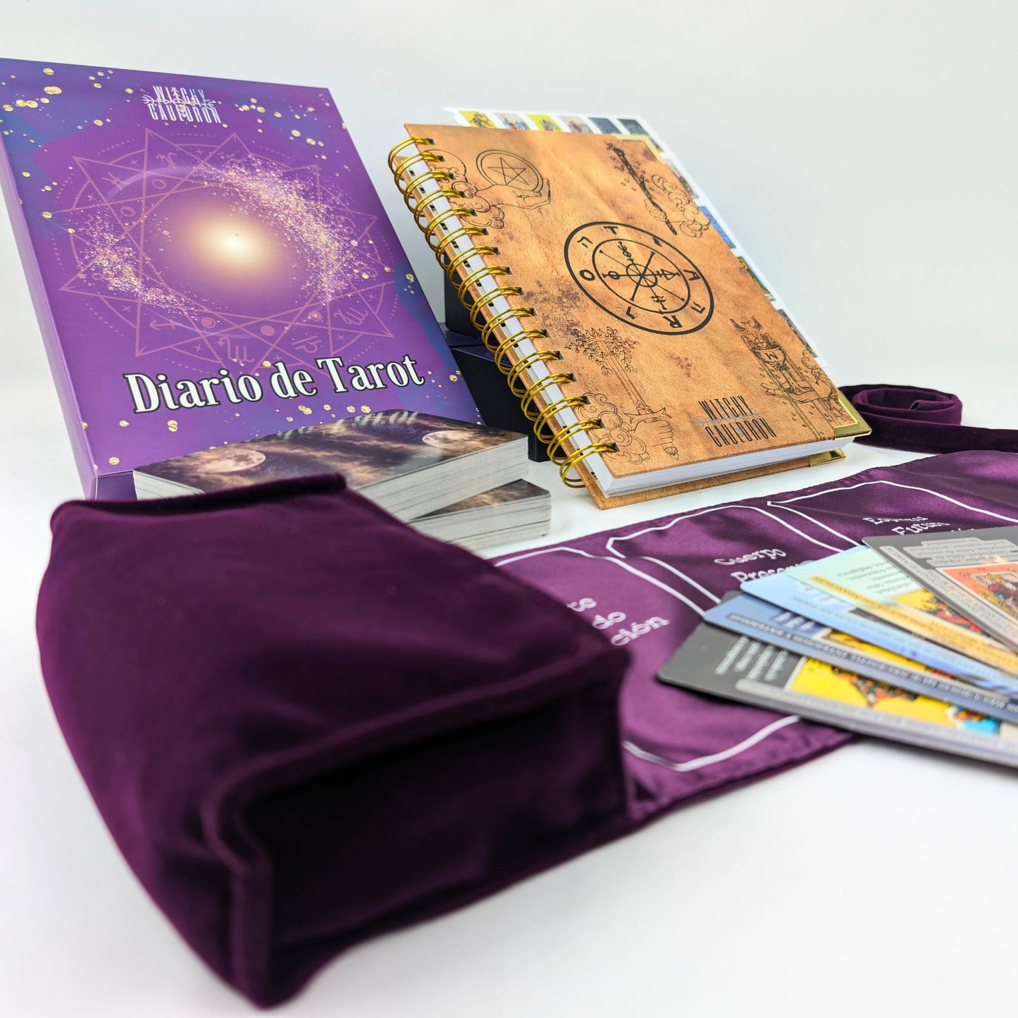 Spanish Tarot Learning Set for Beginners (Tarot, Purple Wrap, Journal)