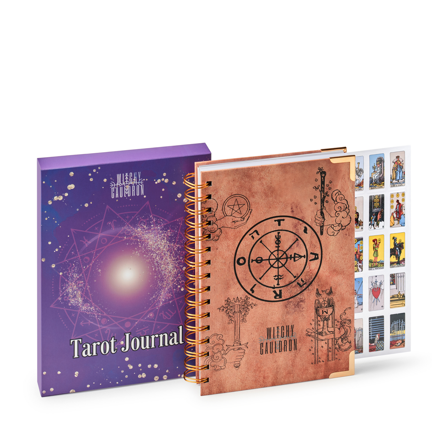 Journal et planificateur de tarot : réflexions quotidiennes et croissance personnelle avec autocollants, cahier d'exercices de tarot