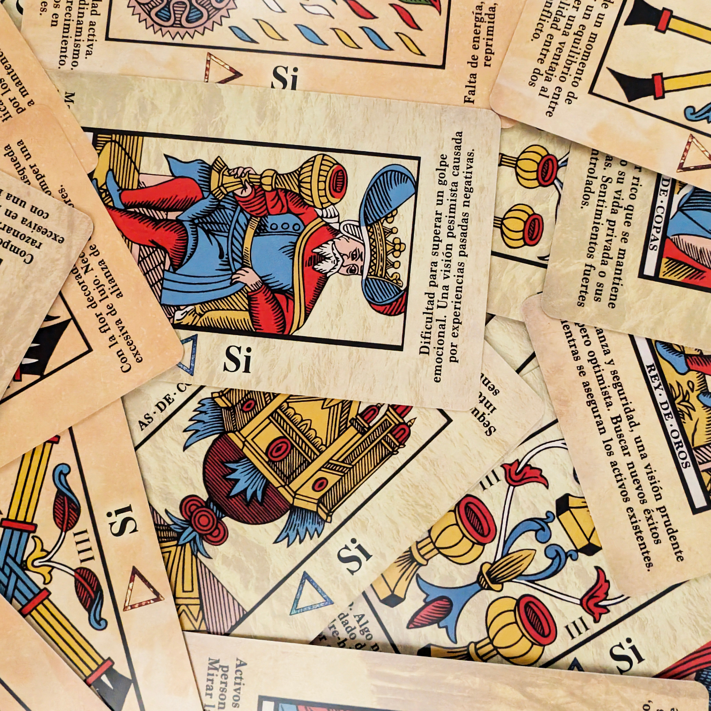 Spanish Marseille Tarot Deck for Beginners with Meanings on Them