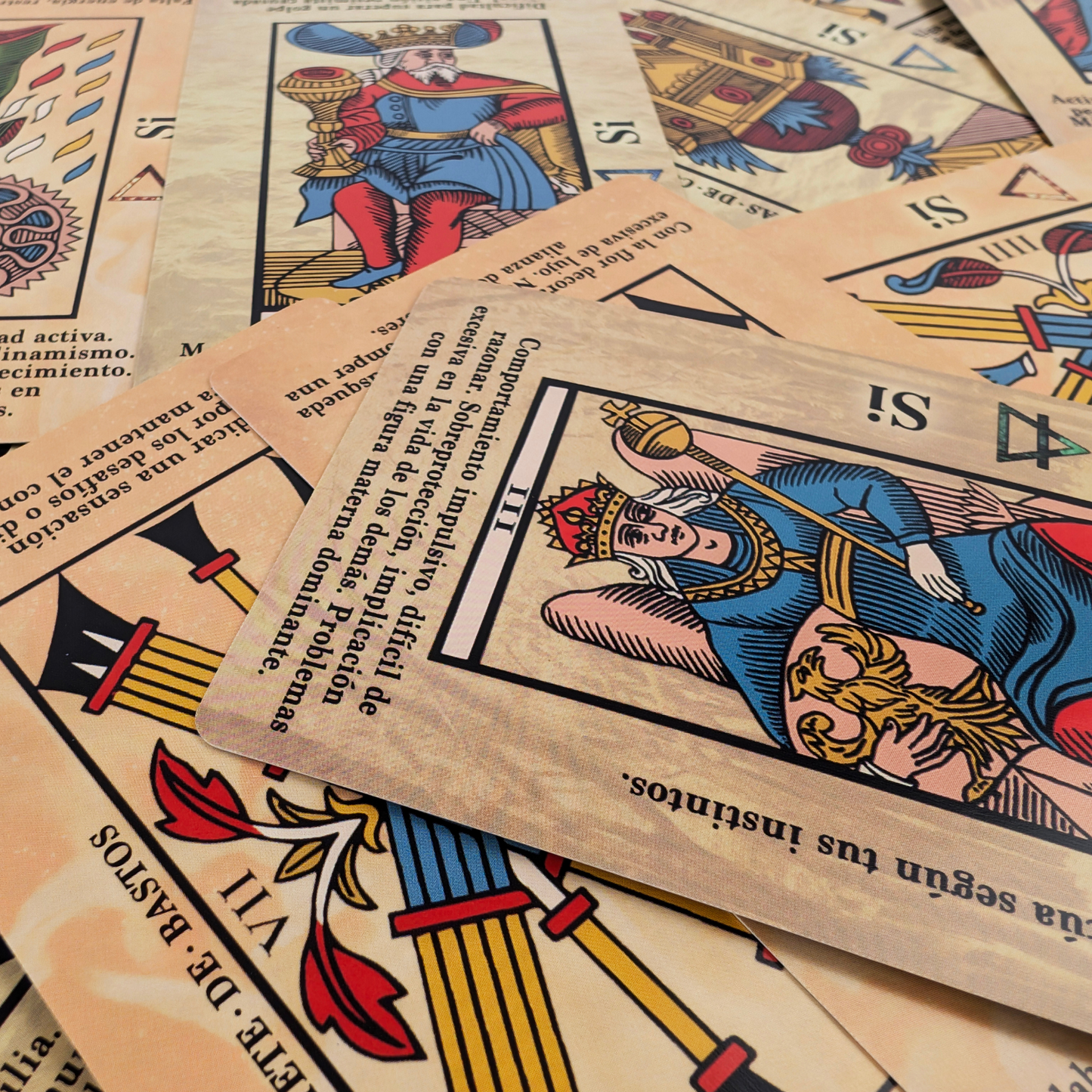 Spanish Marseille Tarot Deck for Beginners with Meanings on Them