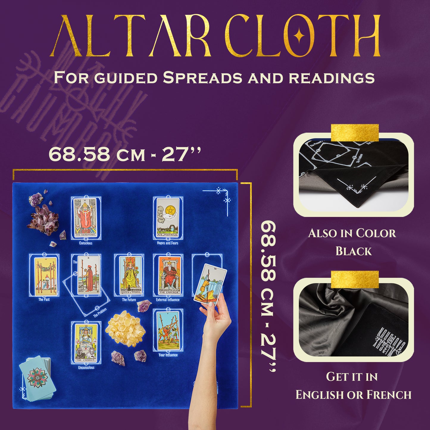 Nappe de divination de Tarot de chaudron de sorcière pour la lecture