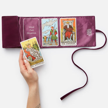 Purple Wrap with Beginner Tarot Cards with Meanings on Them