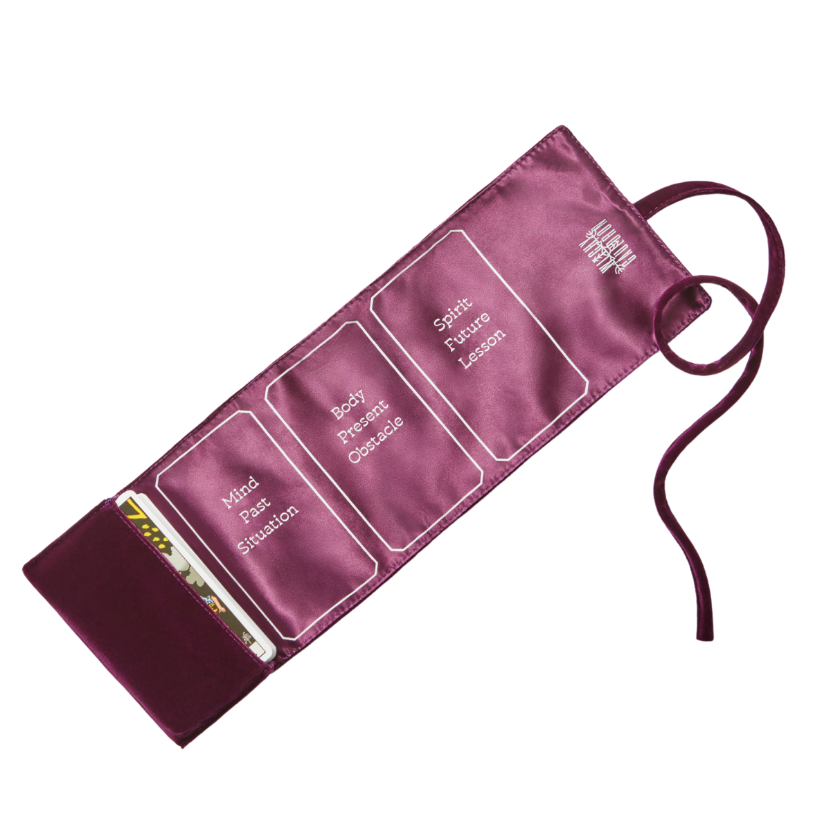 Tarot Wrap : Luxueux Porte-Cartes en Velours et Satin : Noir