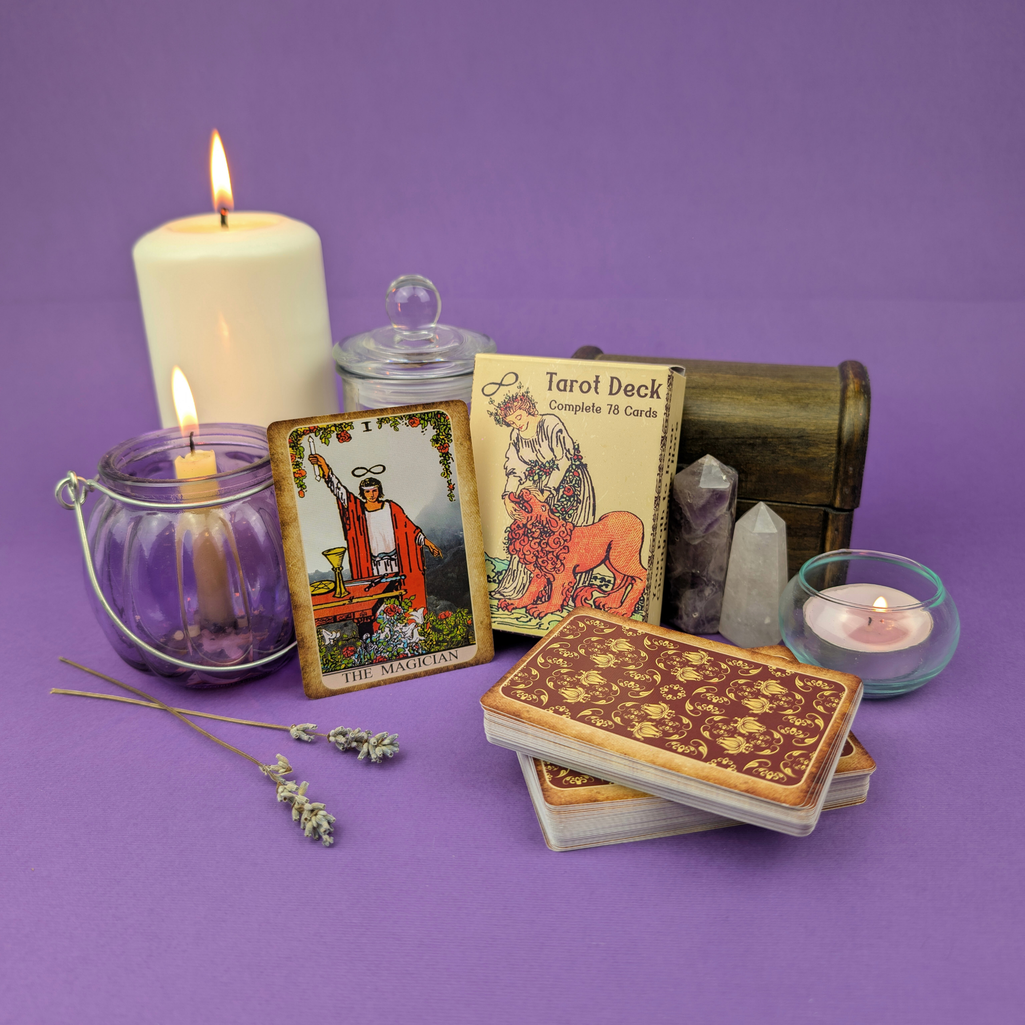 Pocket Rider Waite Oracle Set with Guidebook - Witchy Cauldron Travel Tarot for Beginners