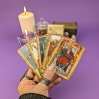 Pocket Rider Waite Oracle Set with Guidebook - Witchy Cauldron Travel Tarot for Beginners