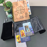 Witchy Cauldron Français Ensemble d'apprentissage du Tarot pour Débutants: Cartes de Tarot d'apprentissage pour Débutants, Porte-Tarot en Satin et Journal de Tarot pour la Planification Spirituelle