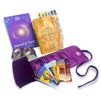 Witchy Cauldron Français Ensemble d'apprentissage du Tarot pour Débutants: Cartes de Tarot d'apprentissage pour Débutants, Porte-Tarot en Satin et Journal de Tarot pour la Planification Spirituelle