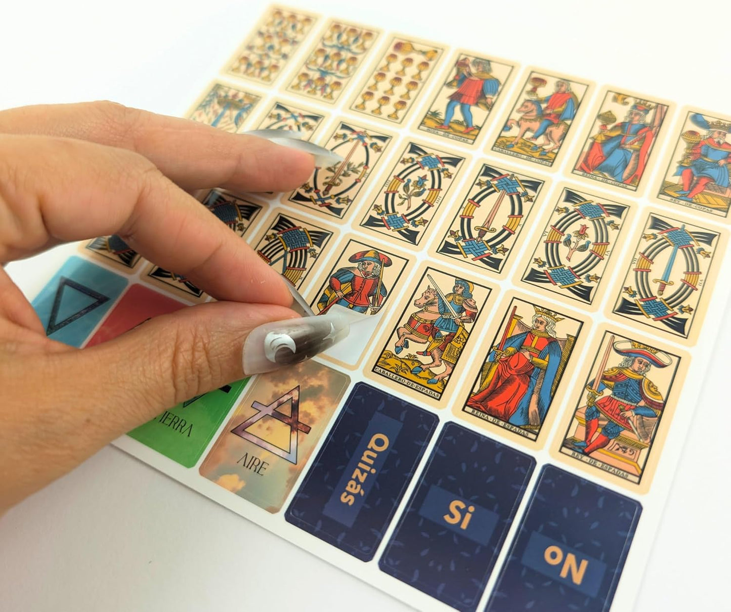 Spanish Marseille Tarot Card Stickers for Journaling (discounted product)