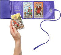 Lavender Wrap and Beginner Tarot Cards with Meanings on Them