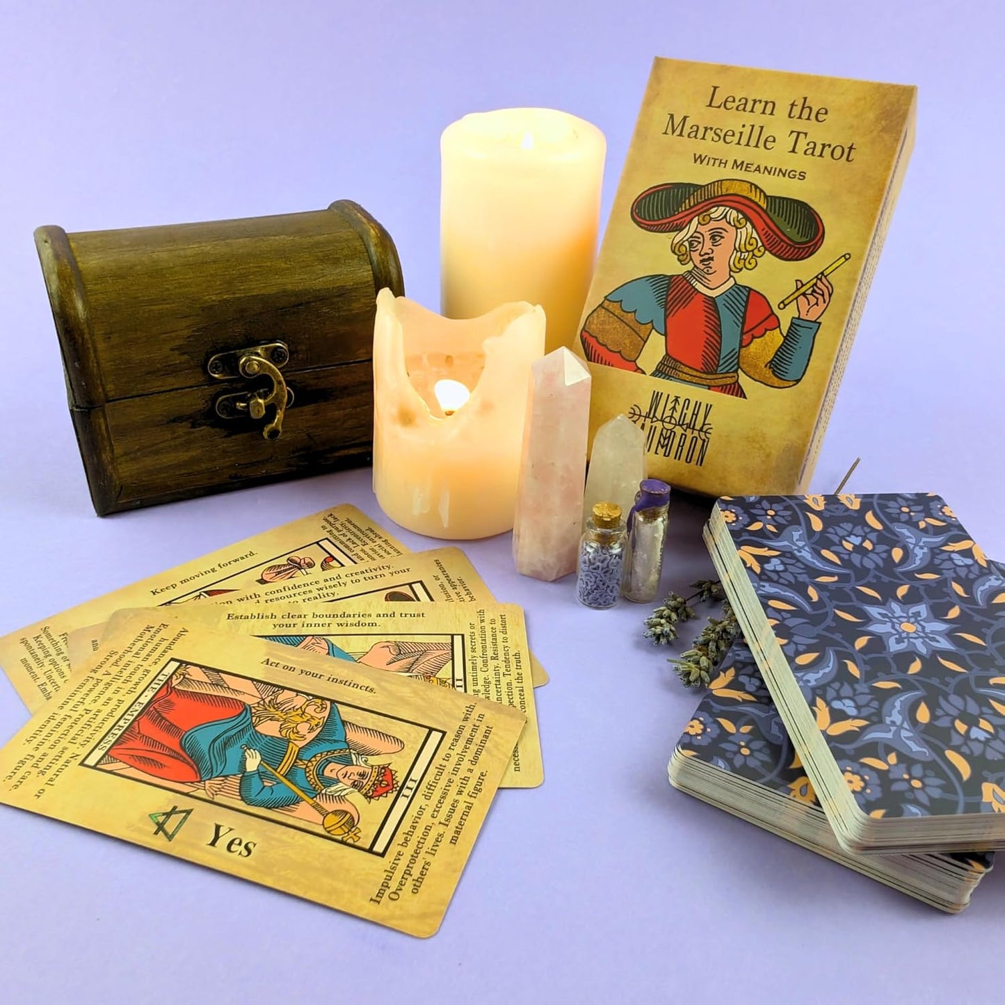 Baraja de Tarot de Marsella para principiantes: cartas de tarot ilustradas con significados en cada carta para una fácil interpretación: aprenda a leer el tarot con la baraja clásica de Marsella