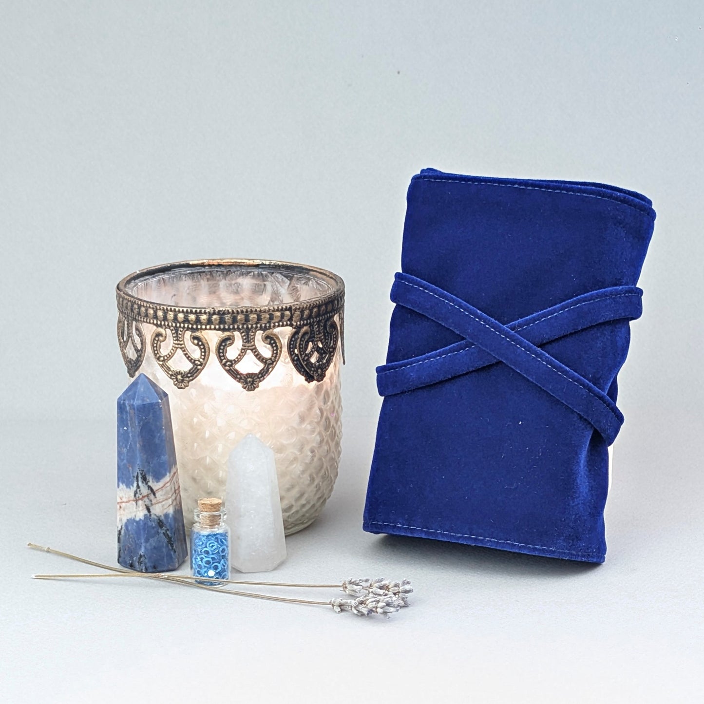 Tarot Wrap : Luxueux Porte-Cartes en Velours et Satin : Noir 